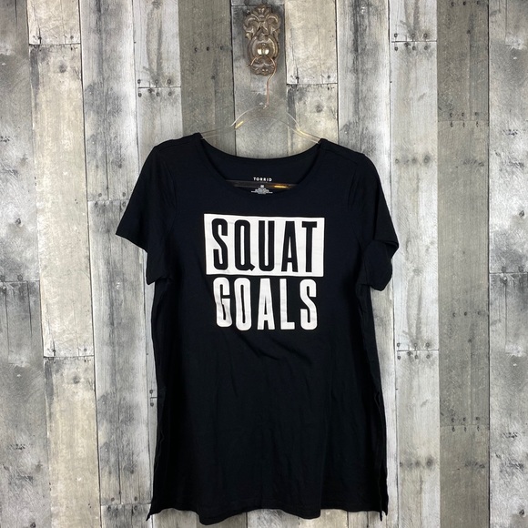 Torrid Active Black Squat Goals Tee Size 00/10 - Picture 4 of 11